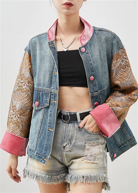 oversized patchwork denim jacket